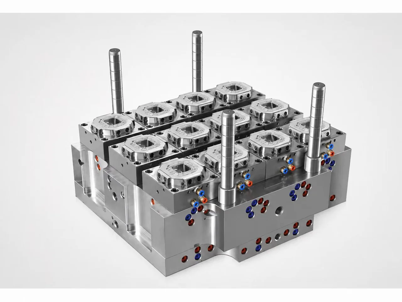 Multi-cavity IML container tooling